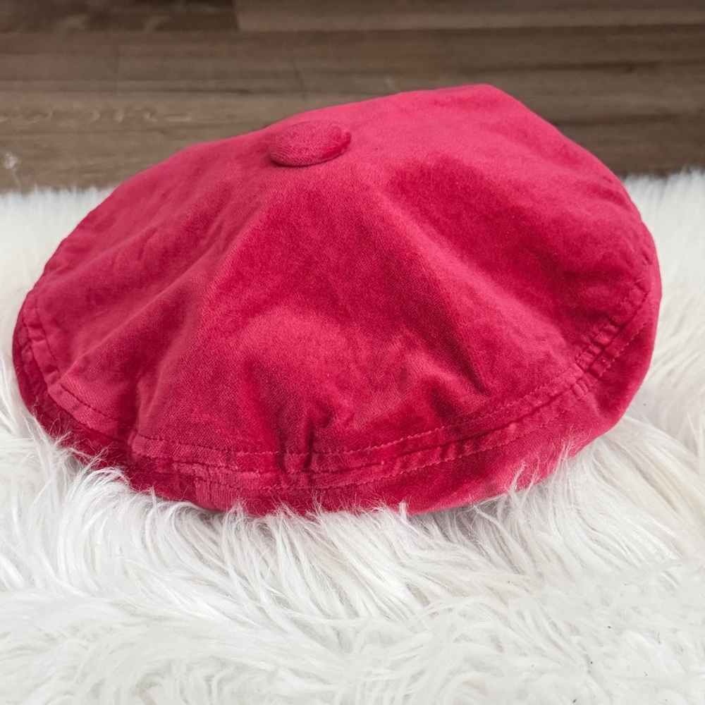Gap unisex Red Velvet Beret/ Newsboy Hat Size XL for Kids